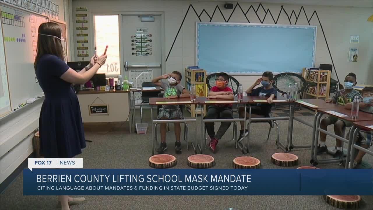 Berrien County lifting school mask mandate