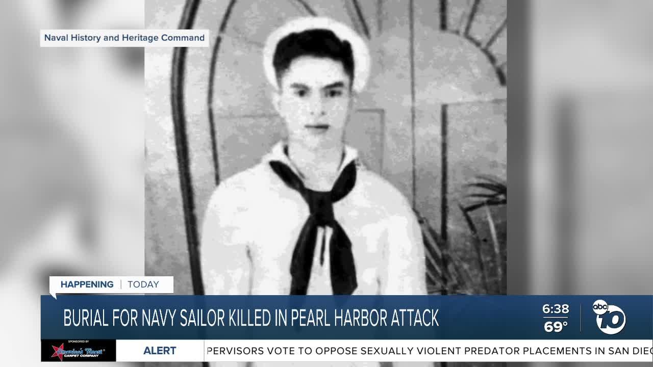 Navy sailor killed in Pearl Harbor attack to be buried in San Diego