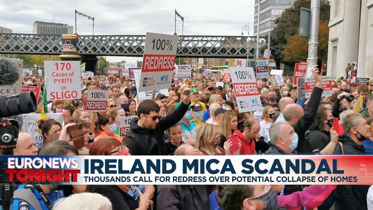 Ireland's Mica scandal: Owners of crumbling homes march in Dublin seeking full compensation