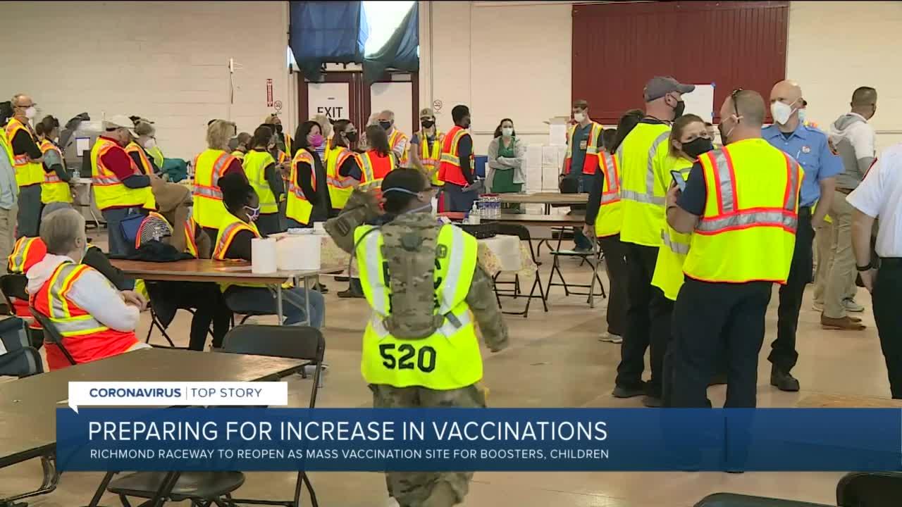 Richmond Raceway COVID mass vaccination clinic to reopen Tuesday