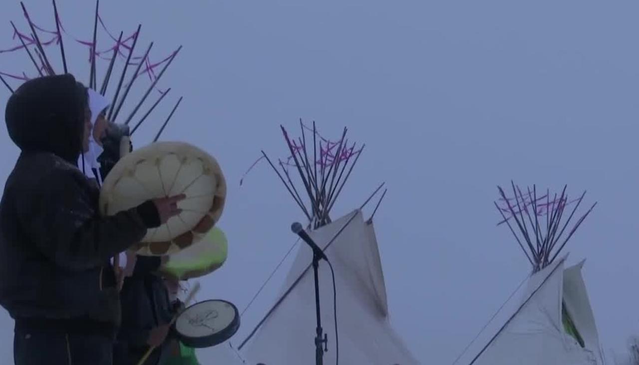 Hundreds gather in cold and snow to celebrate Indigenous People's Day in Bozeman
