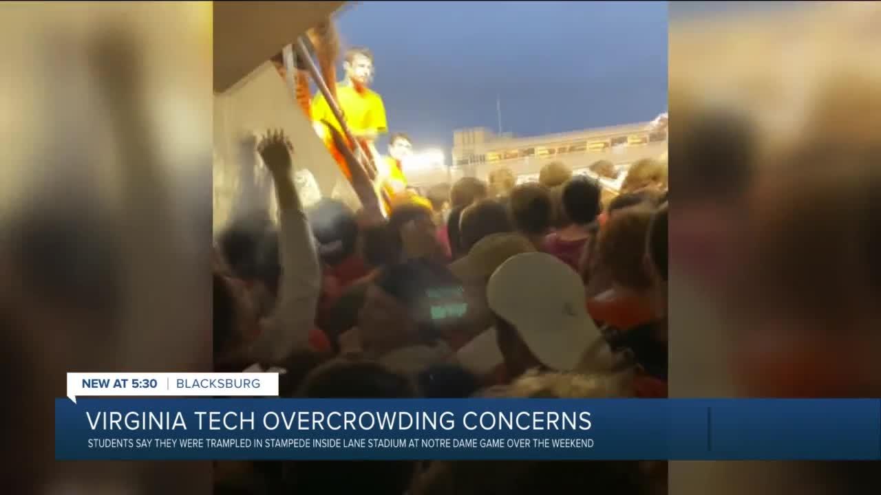 Virginia Tech students say they were trampled in stampede inside Lane Stadium at game over the weekend