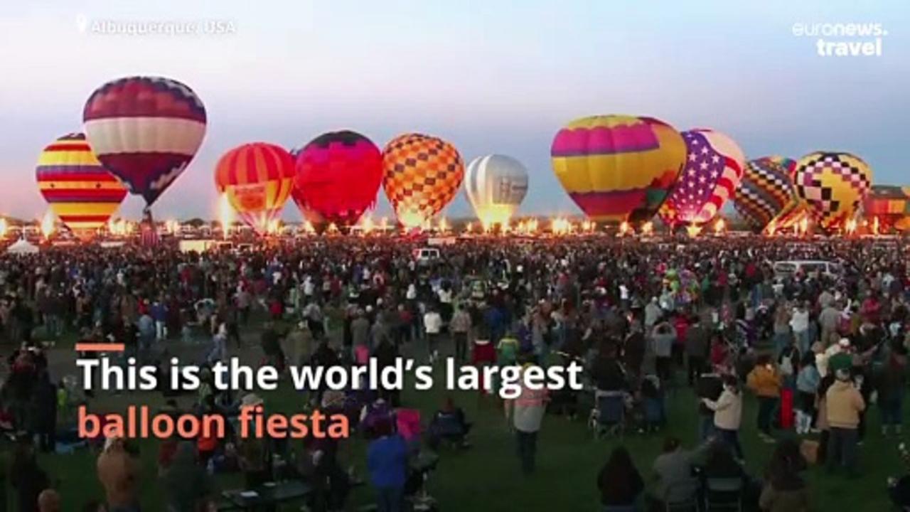 Hundreds of hot air balloons light up the sky at the world’s largest festival