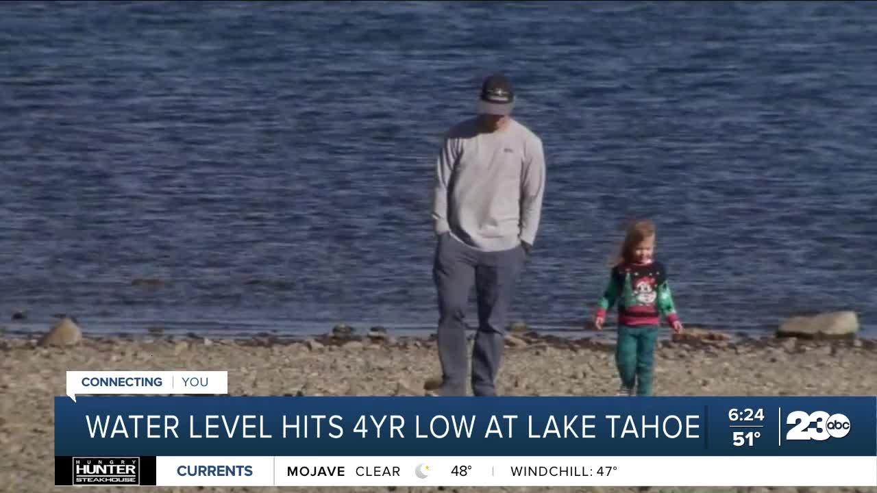 Lake Tahoe's water level drops to four-year low