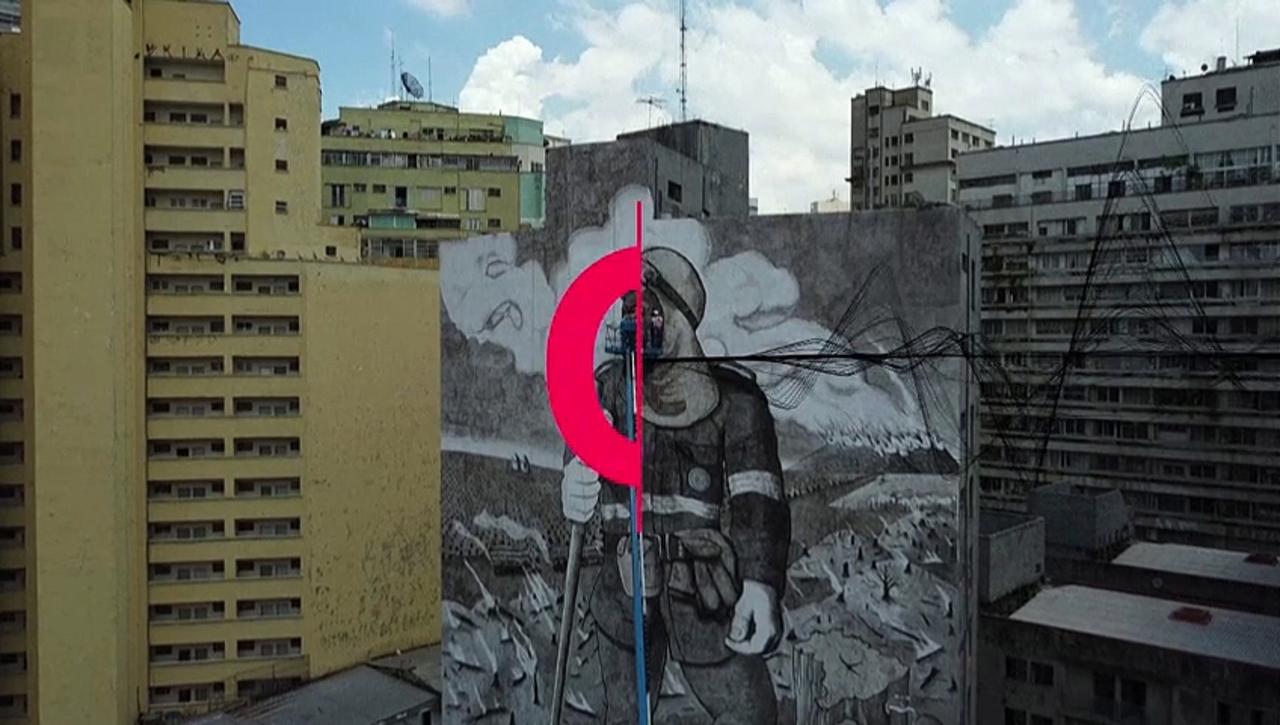 Brazil: a mural made with the ashes of the Amazon