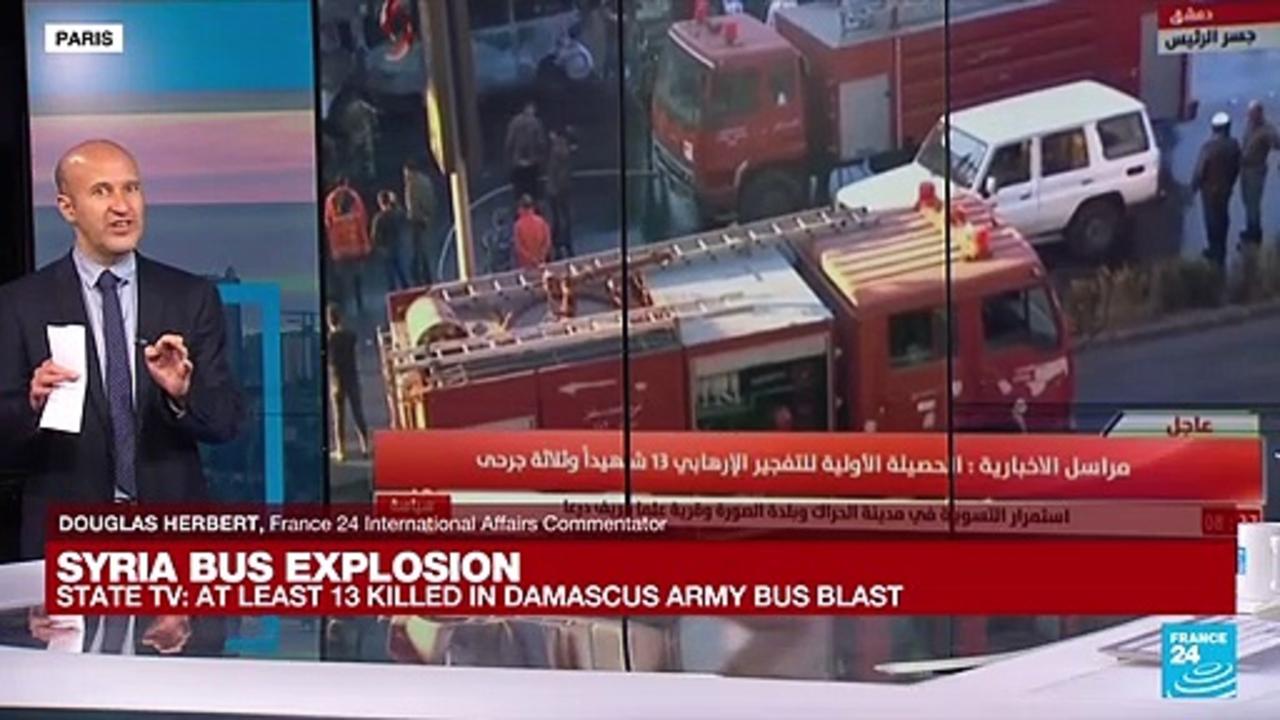 Syria bus explosion: At least 13 killed in Damascus army bus blast