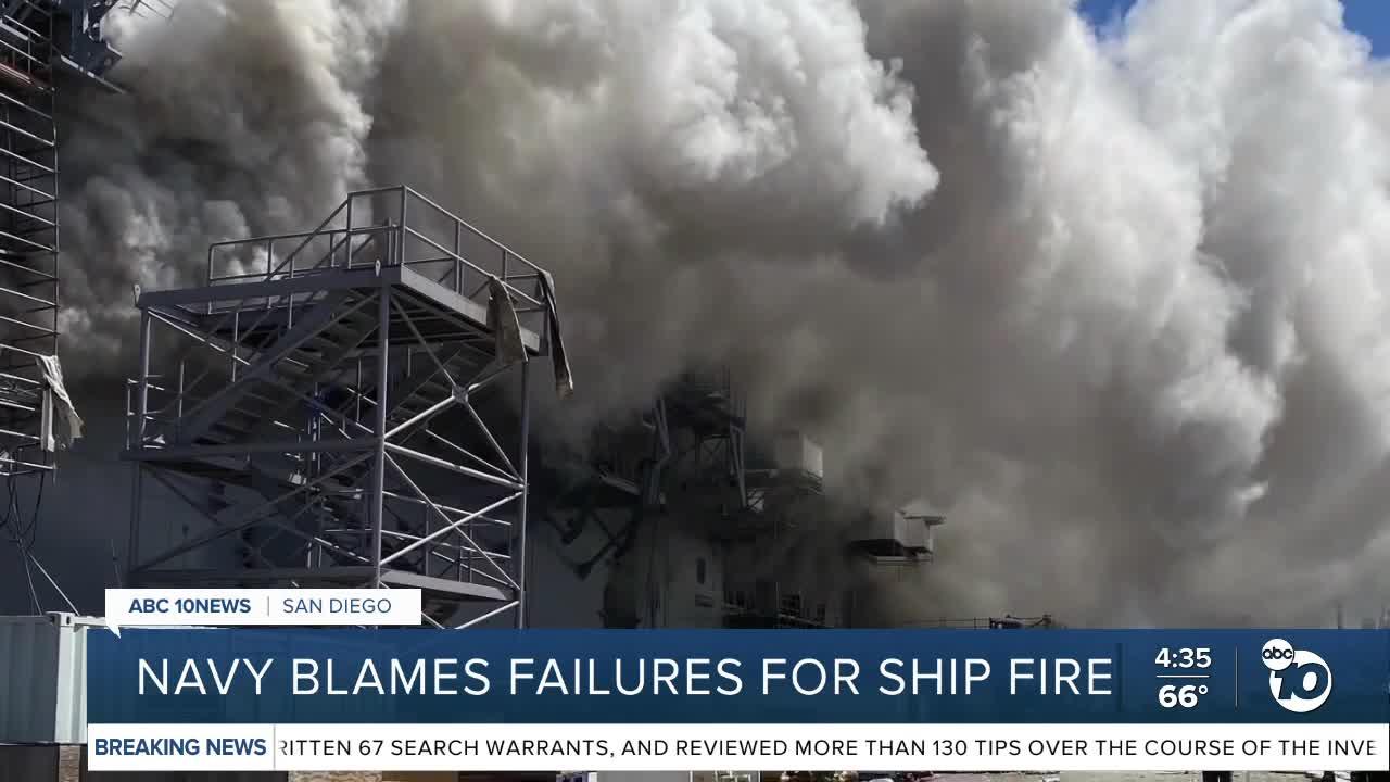 Navy probe finds major failures in fire that destroyed USS Bonhomme Richard in San Diego