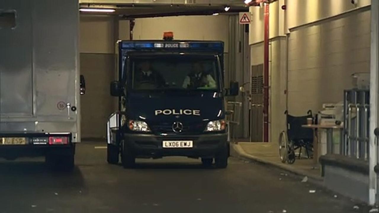 Police van seen leaving court after MP murder hearing