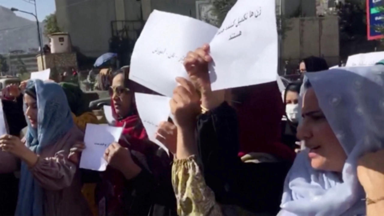 Afghan Women Protest for Civil Rights in the Streets of Kabul