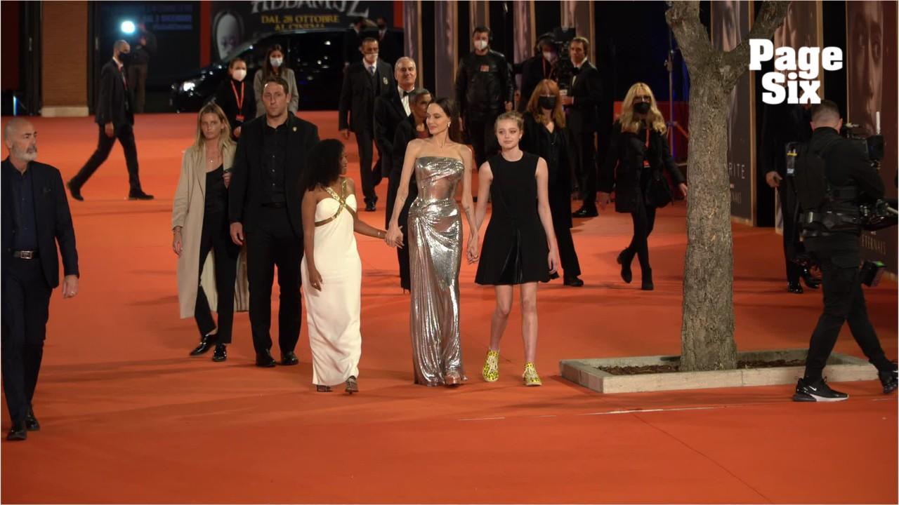 Angelina Jolie attends ‘Eternals’ premiere in Italy with Shiloh and Zahara
