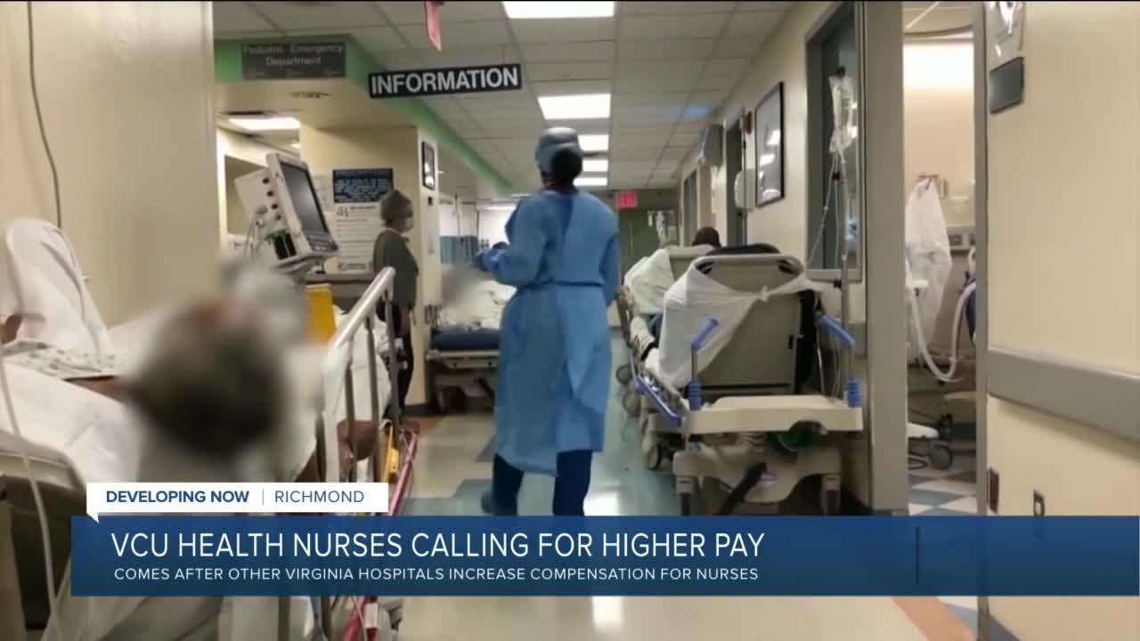 Nurses at VCU Health calling for pay increase