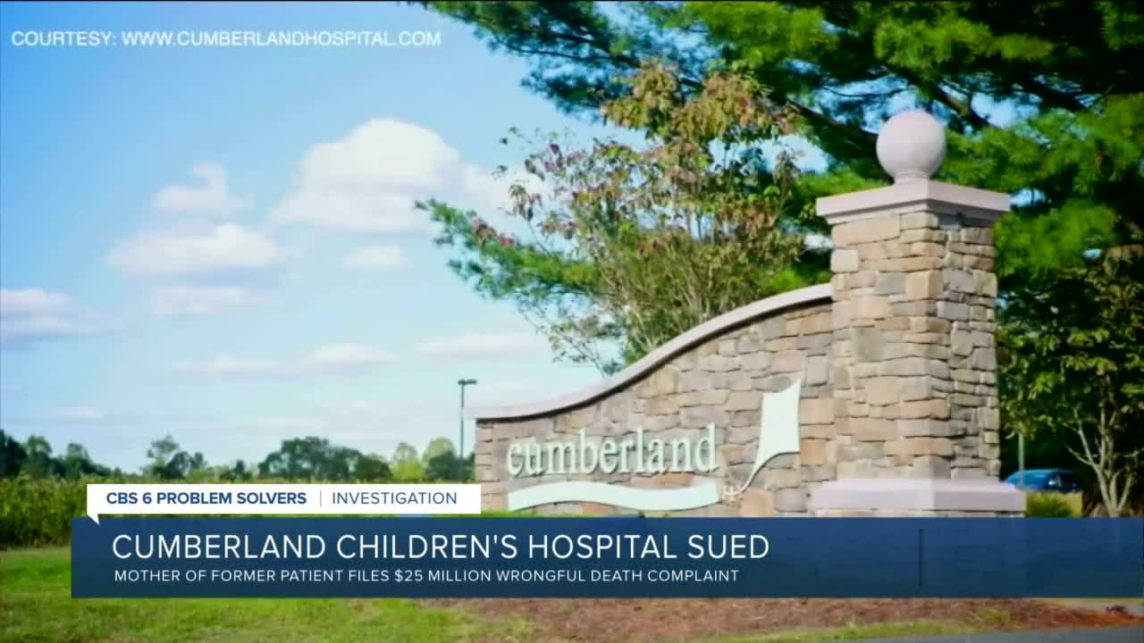 Mother of former Cumberland Children's Hospital patient files $25 million wrongful death complaint