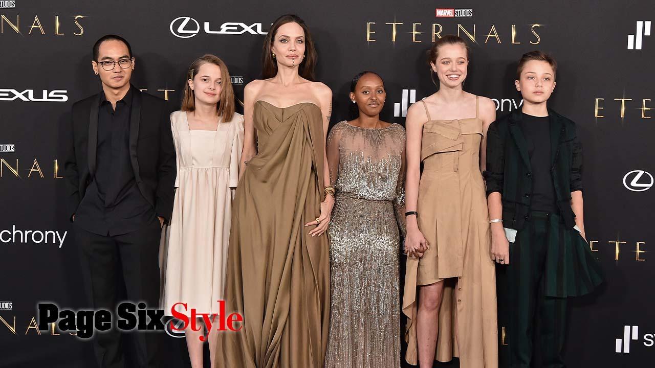 Angelina Jolie's kids wear her old dresses on 'Eternals' red carpet