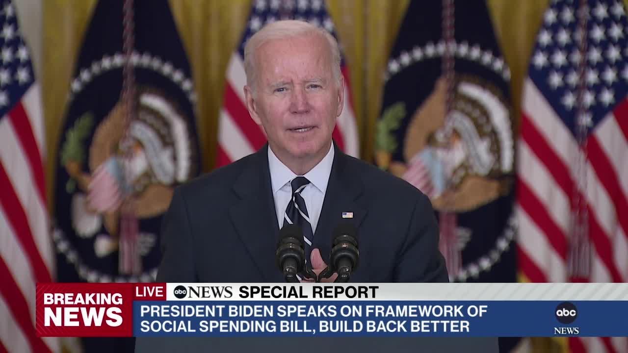 Biden unveils framework for $1.75 trillion spending bill he believes will have full Dem support
