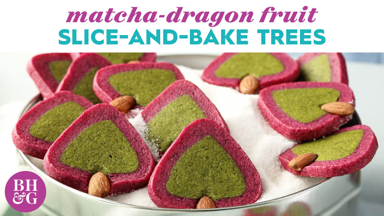 How to Make Matcha-Dragon Fruit Trees | Easy Christmas Cookie Recipe | Better Homes & Gardens