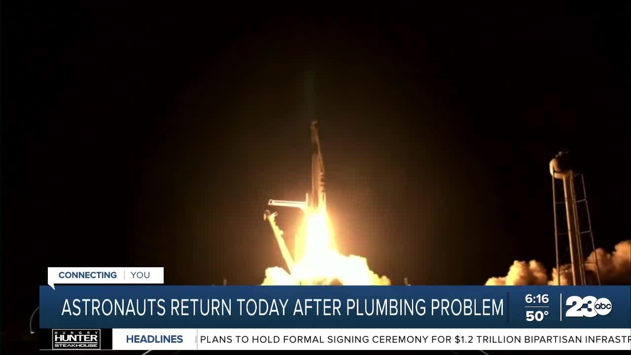 Astronauts return after International Space Station plumbing problem