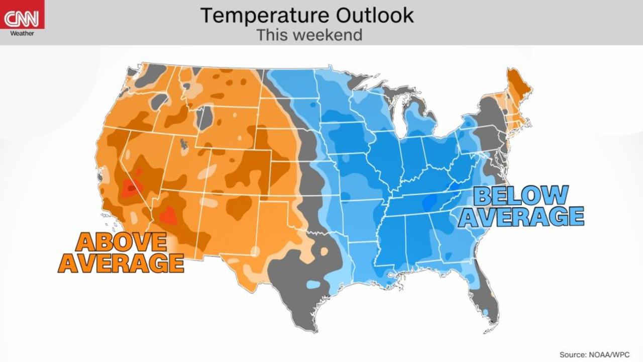 Big temperature changes for most of the US