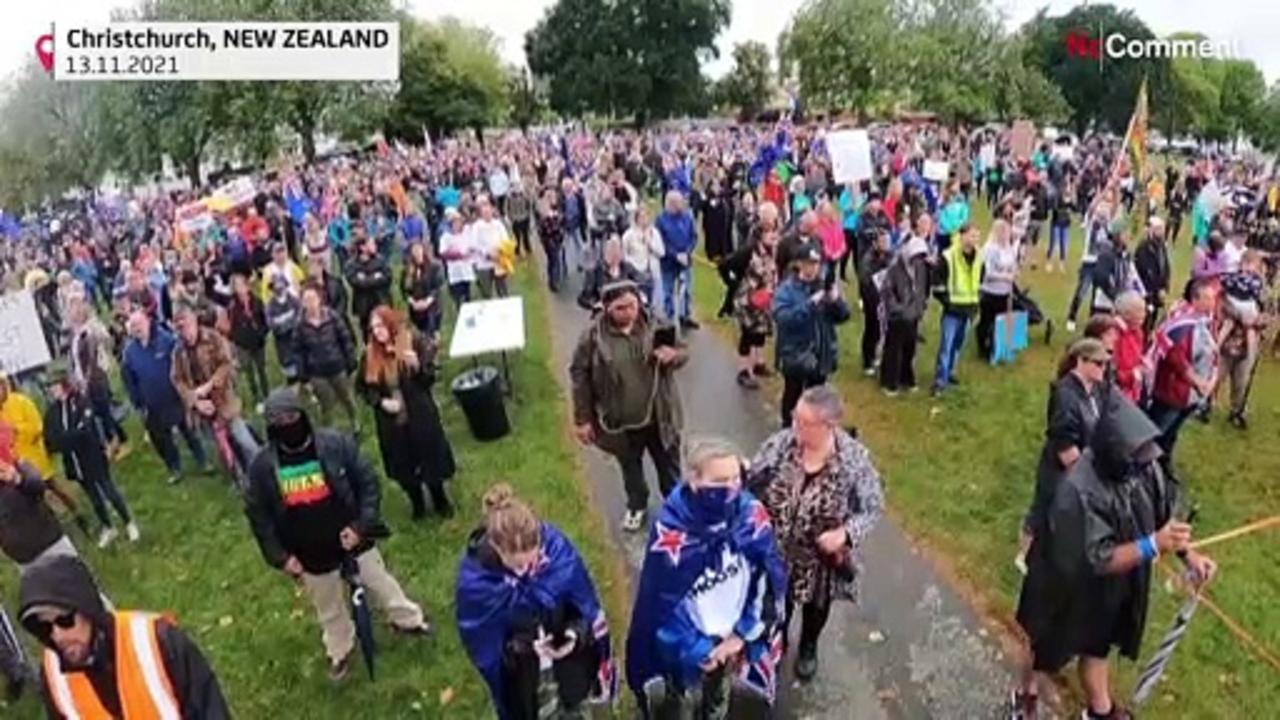 New Zealand protesters march against Covid restrictions andn vaccines
