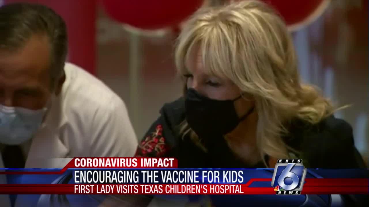 First lady visits Texas to tout COVID-19 vaccines