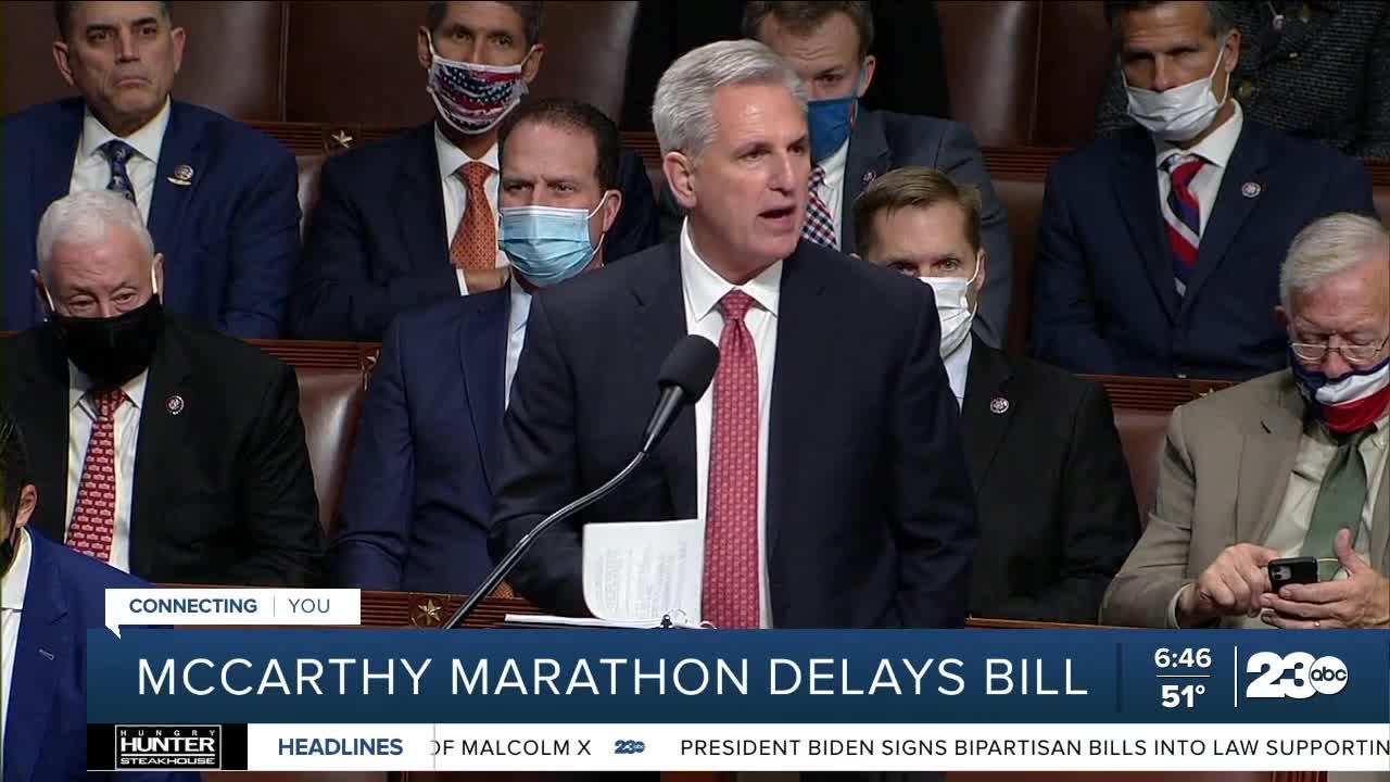 House Minority Leader Kevin McCarthy's eight-hour speech delays 'Build Back Better' bill vote