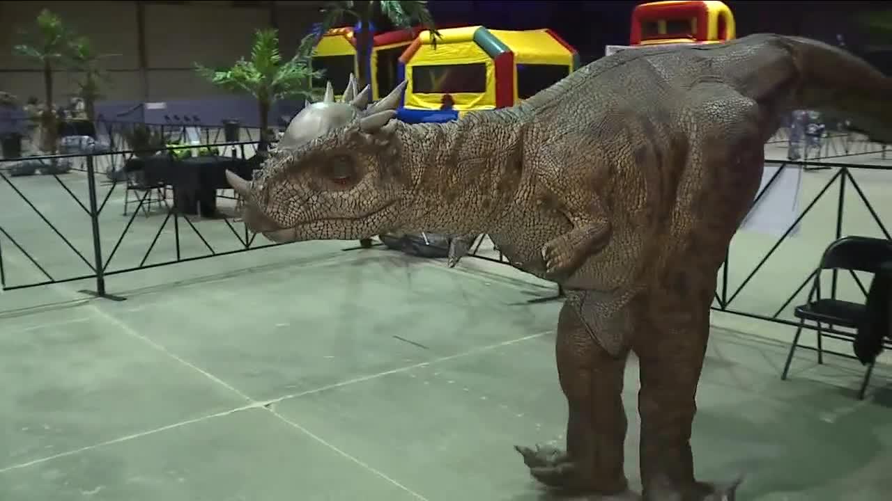 Fun Dino & Dragon Stroll for kids and families held at Summit County Fairgrounds
