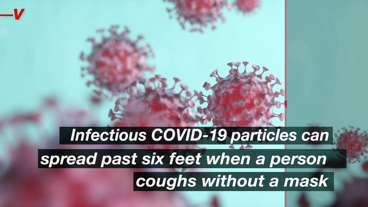 Infectious COVID-19 Particles Can Spread Beyond Six Feet When a Person Coughs