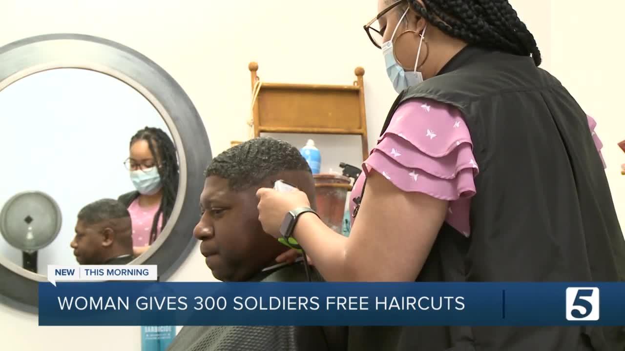 Hairdresser gives 300 free haircuts to soldiers for Christmas