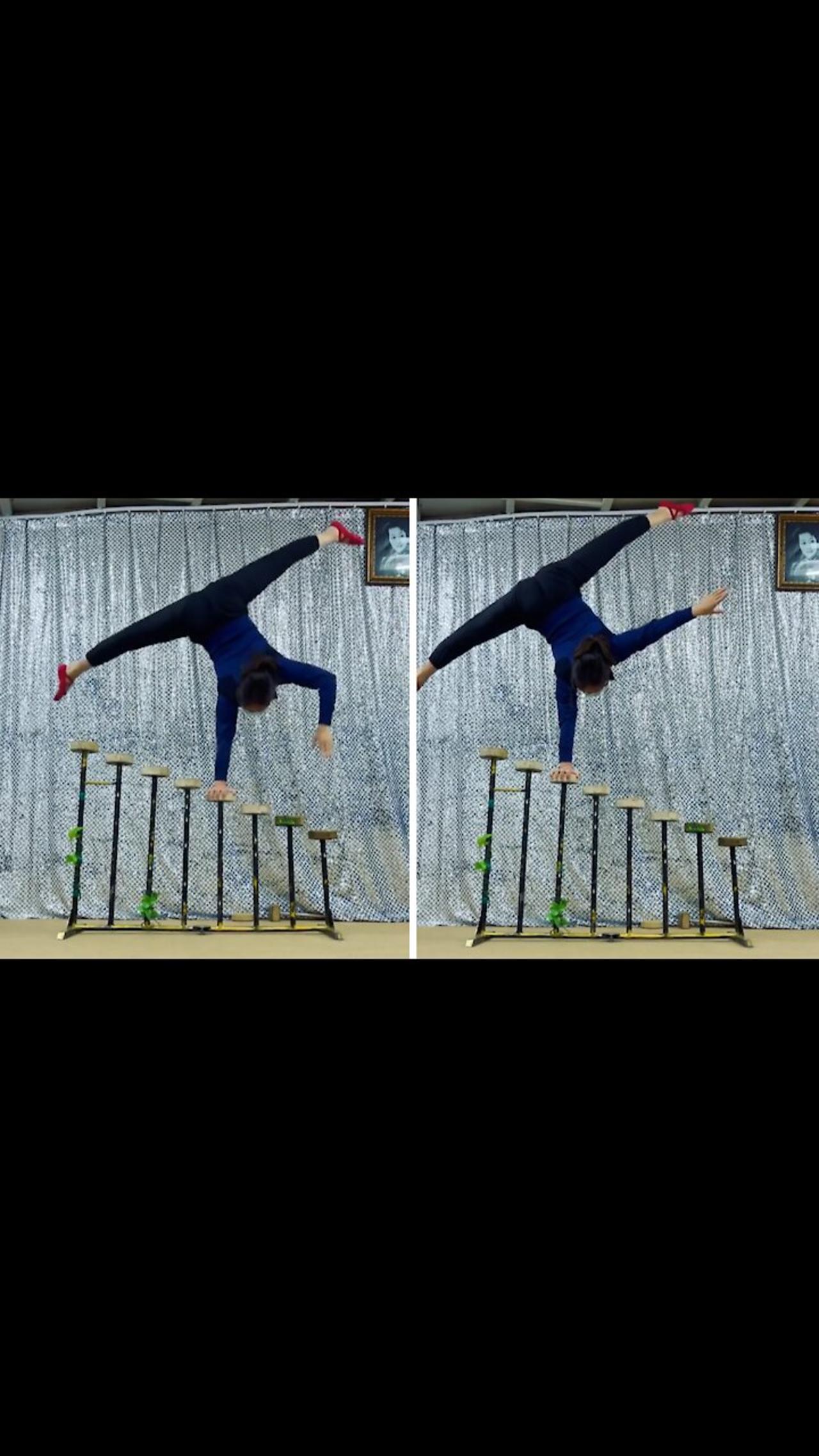 Cirque du Soleil artist performs impressive one-arm handstand