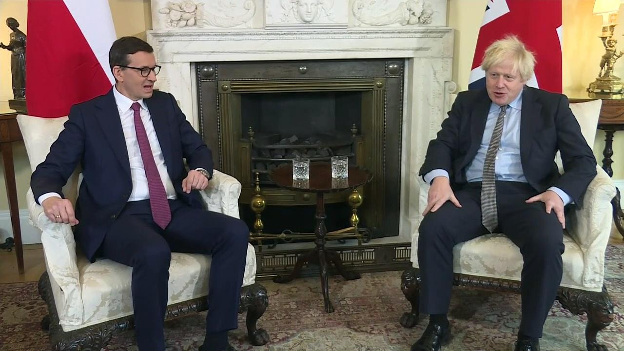 Johnson talks European security with Polish PM at Downing St