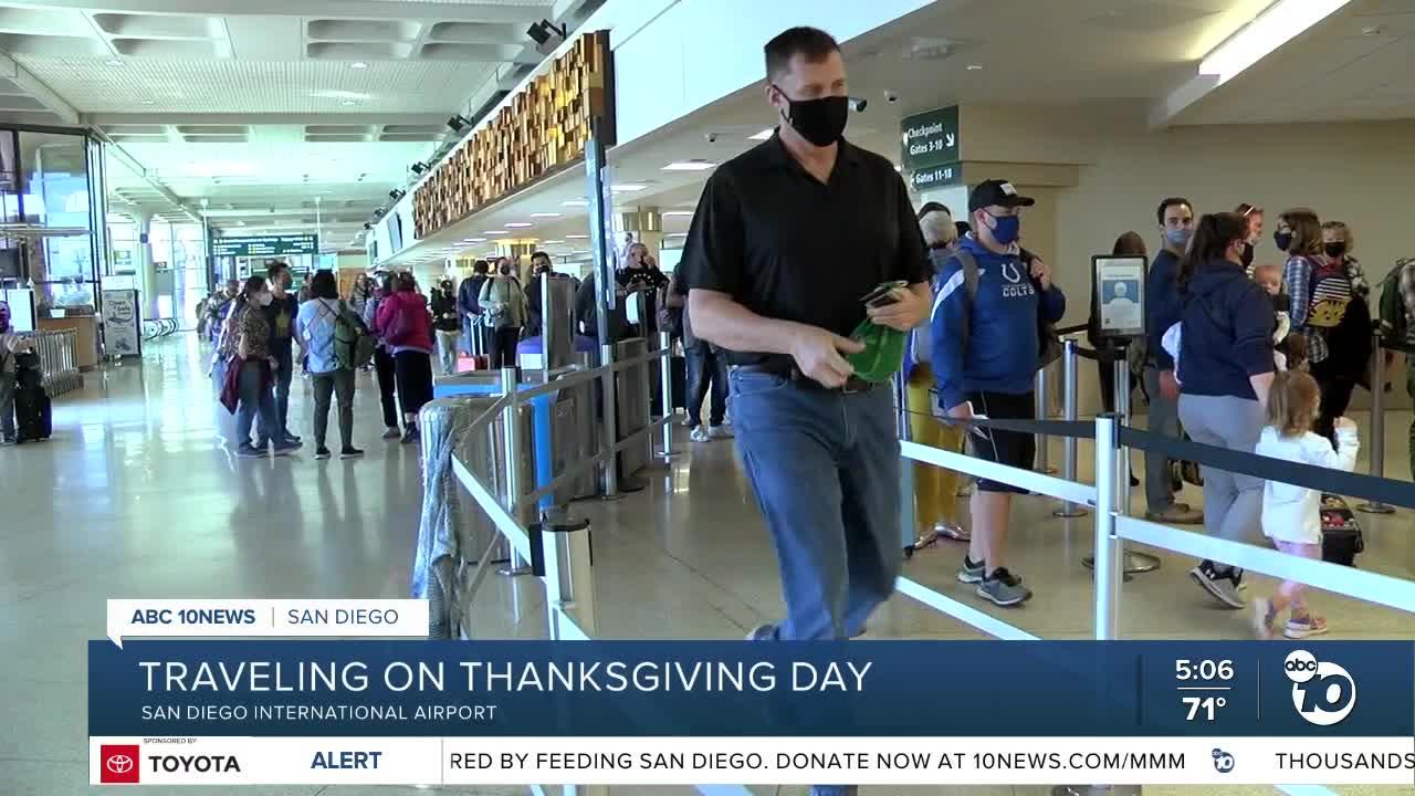 Tens of thousands of passengers use San Diego Airport on Thanksgiving Day