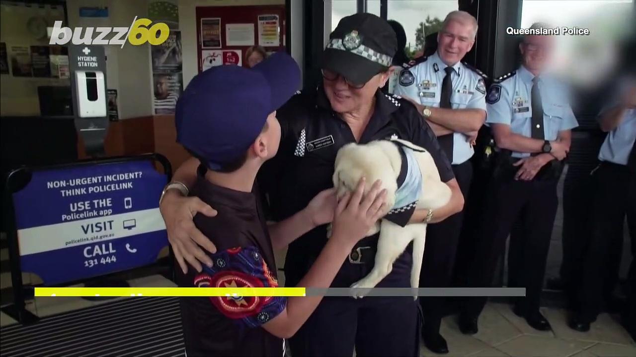 Australian Police Gifted a Young Boy Who Lost His Father a Labrador Puppy