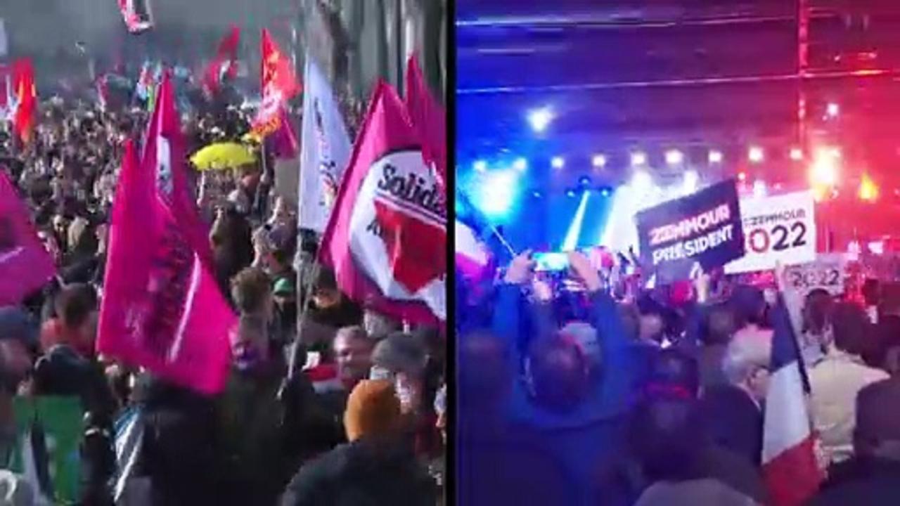 Clashes erupt as far-right presidential candidate Zemmour holds first rally