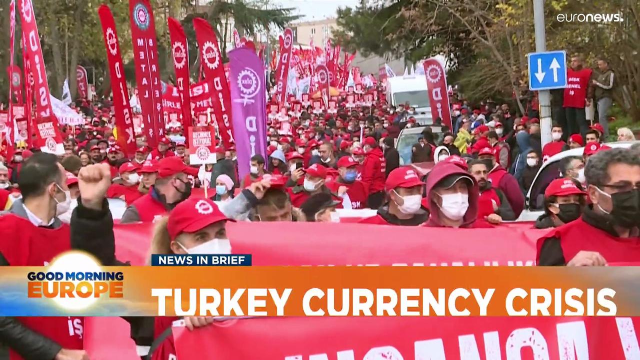 Thousands in poverty protest in Turkey as lira hits record lows