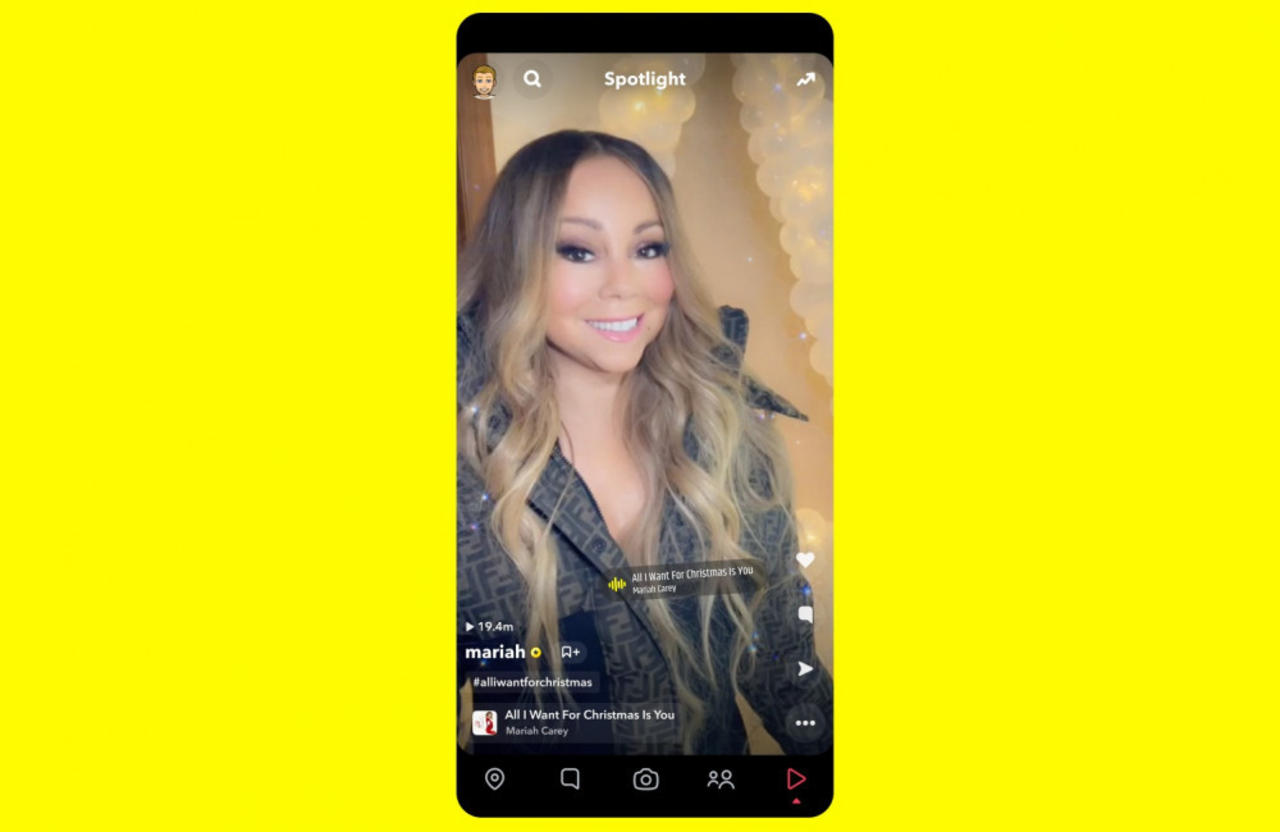 Mariah Carey has launched a new Spotlight Challenge on Snapchat
