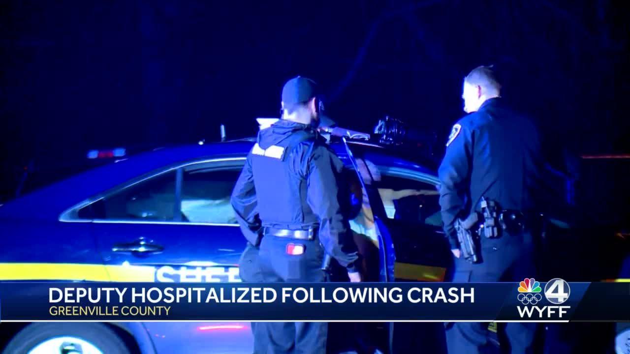 Greenville Deputy hospitalized after crash