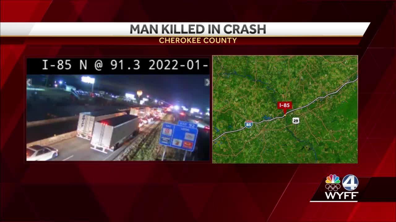 Passenger killed in collision on I-85 northbound in Cherokee County, coroner says