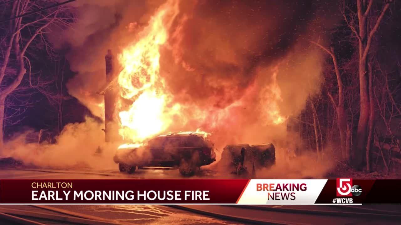 Massive fire rips through Charlton home