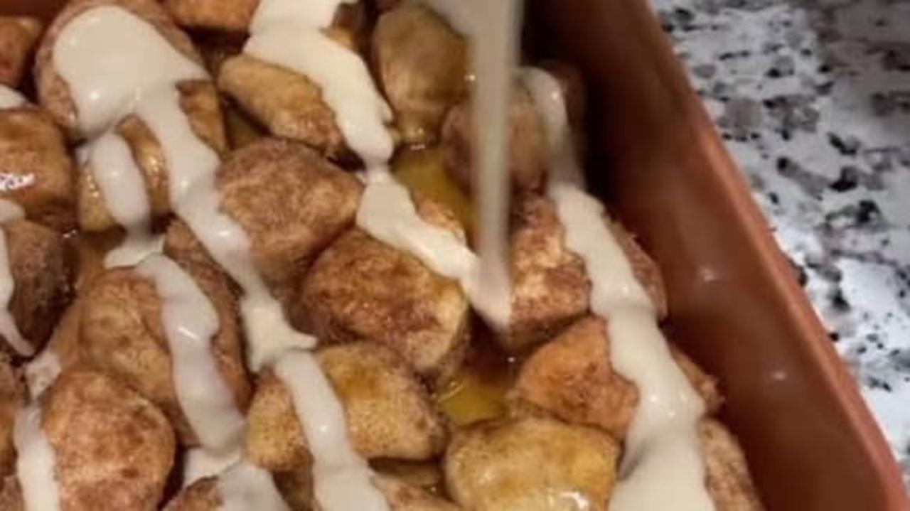 These cinnamon roll bites are so easy to make!