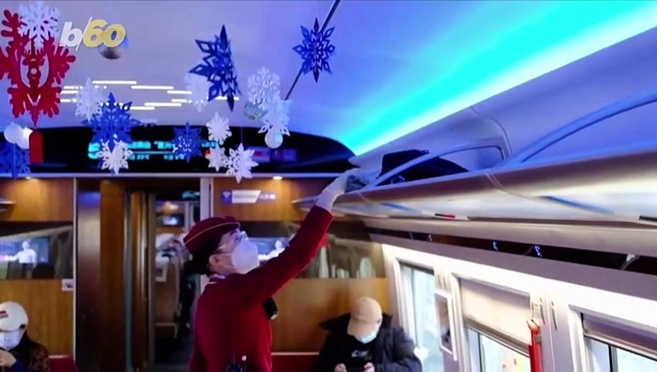 First Look: The Beijing Winter Olympics Bullet Train Includes a 5G TV Studio