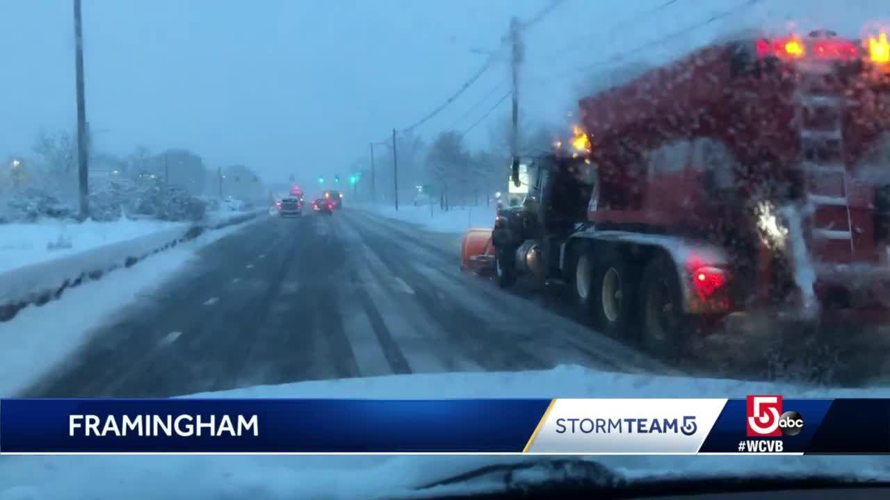 'More than we expected,' driver says as crews work to clear roads in Framingham