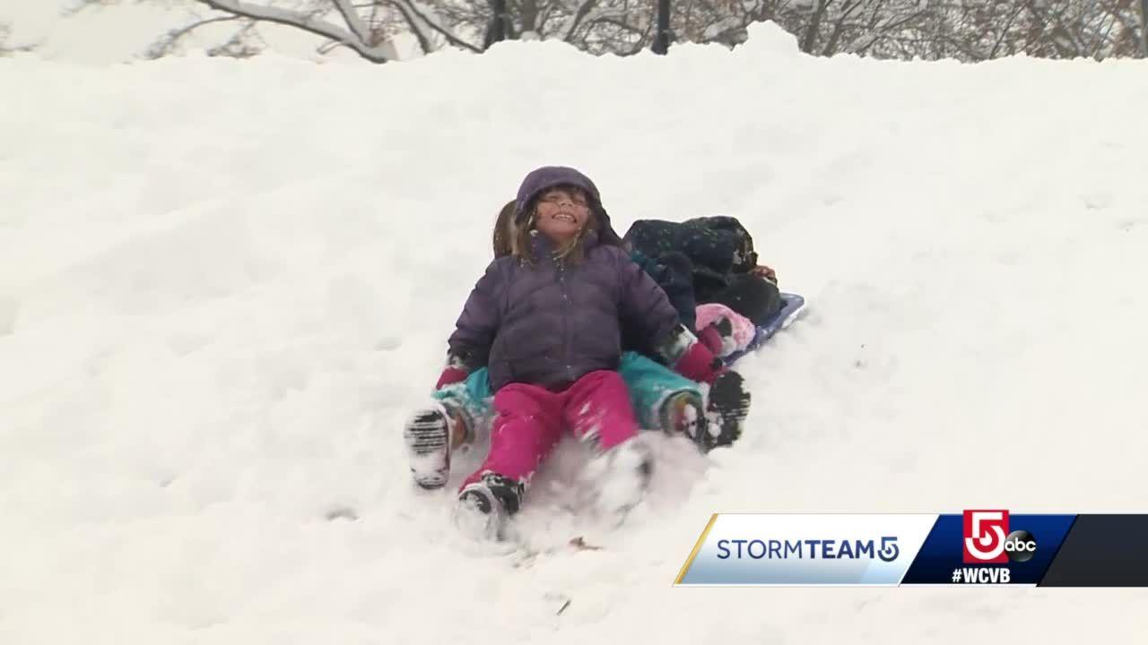 Pure joy: Watch how Mass. kids enjoyed first big snow day