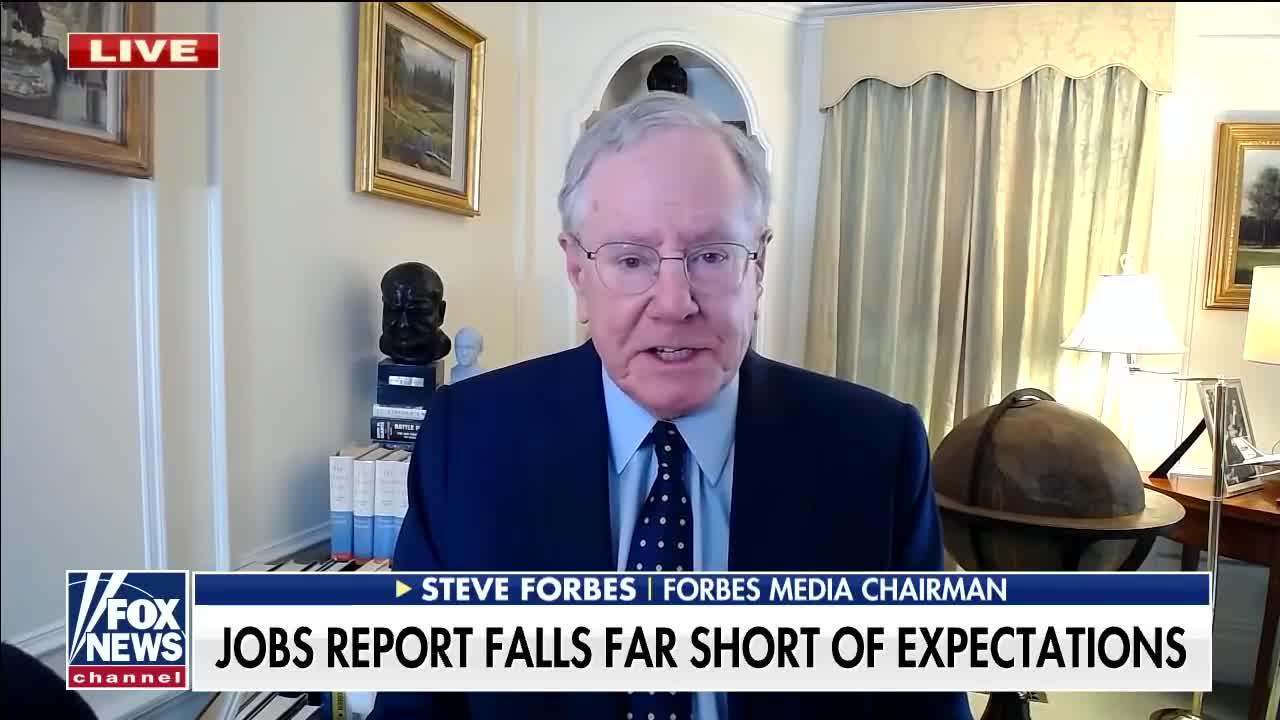 Steve Forbes reacts to Biden's 'fairy tale' remarks on jobs
