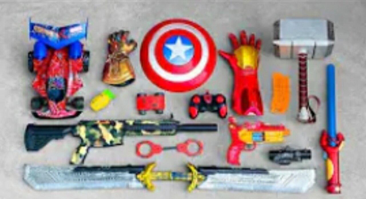 Avengers spiderman Action series Guns & Equipment, crazy monster cars, Military AR Guns, Grenades