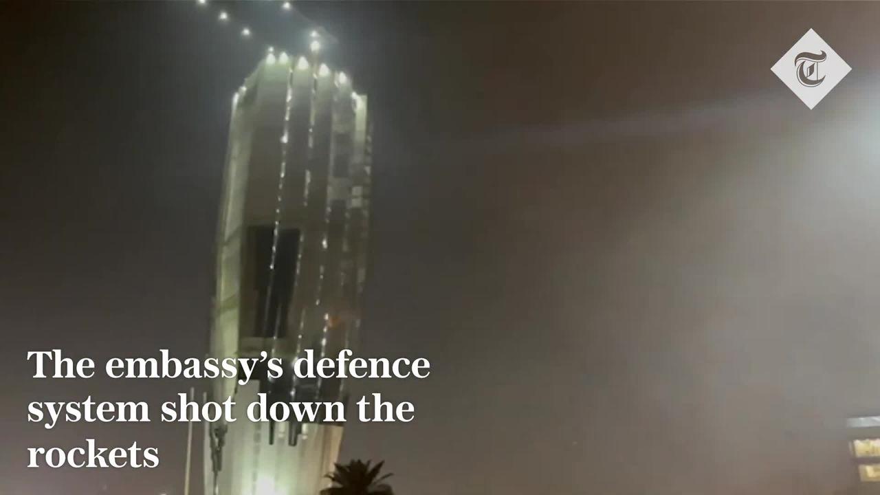Rockets fired at US embassy in Baghdad are shot down.