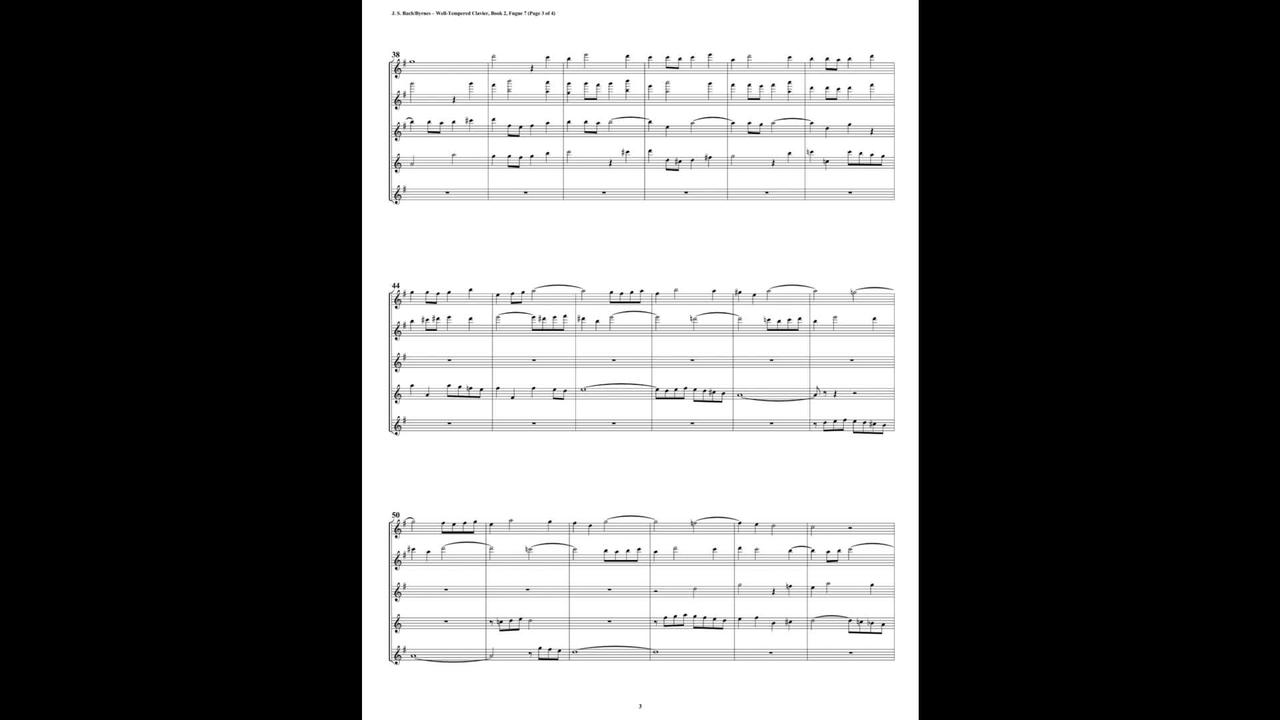 J.S. Bach - Well-Tempered Clavier: Part 2 - Fugue 10 (Saxophone Quartet)