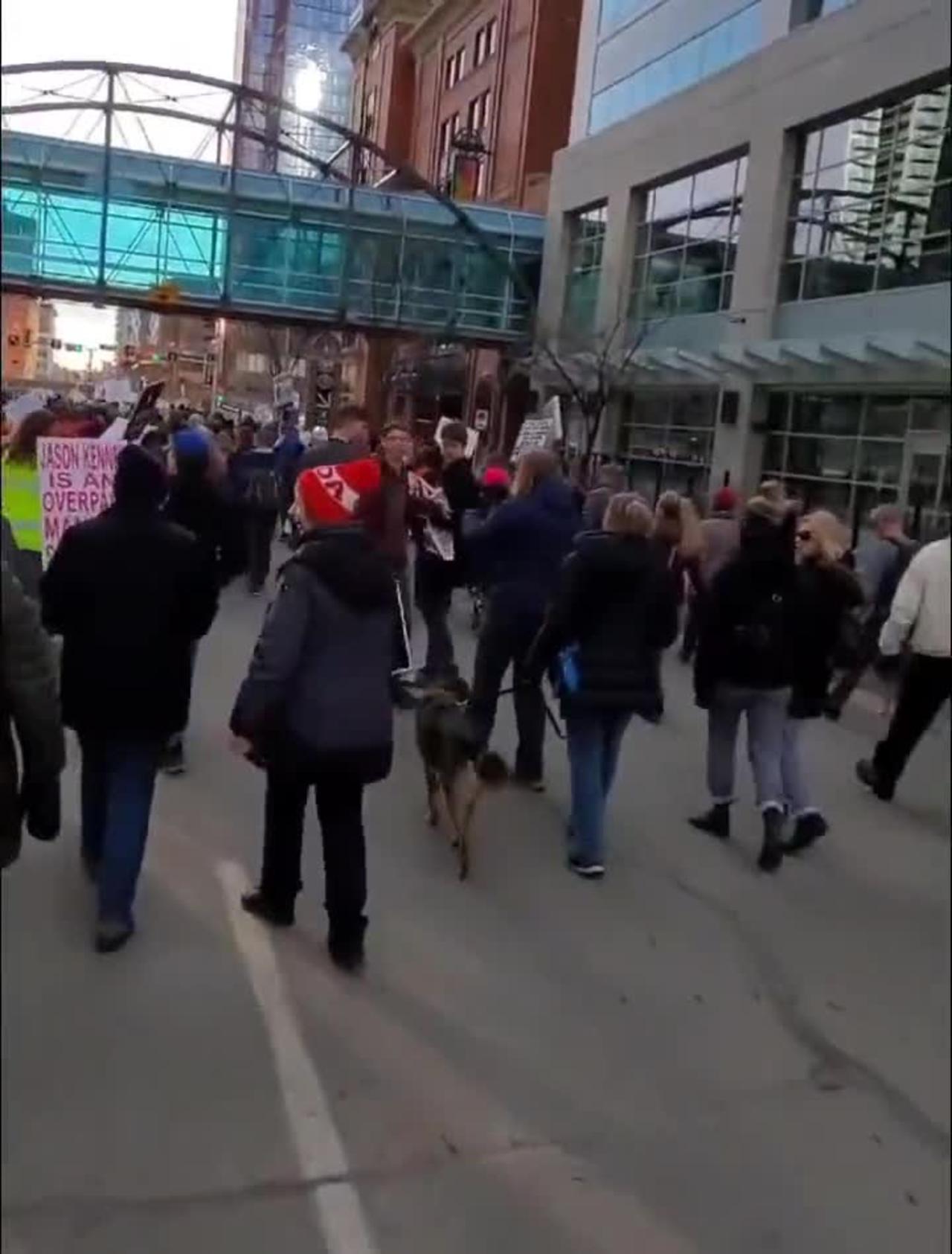 Calgary, Canada hits the streets against covid passports and mandates.