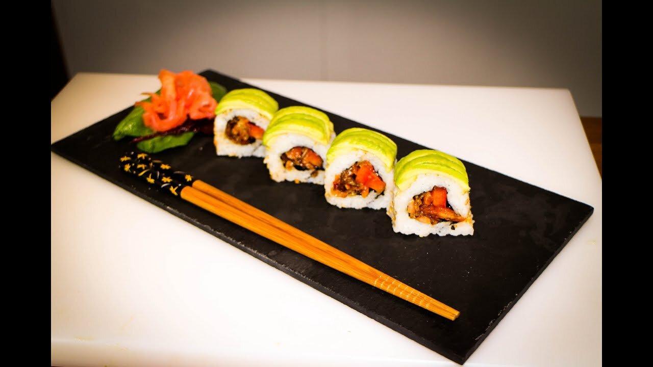 All Recipes Crispy salmon skin sushi roll - how to make sushi,cooking recipe food recipes sushi rec