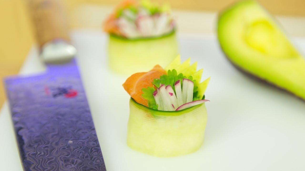 All Recipes Cucumber Salmon Sushi Canapé Recipe,cooking recipe food recipes sushi recipes