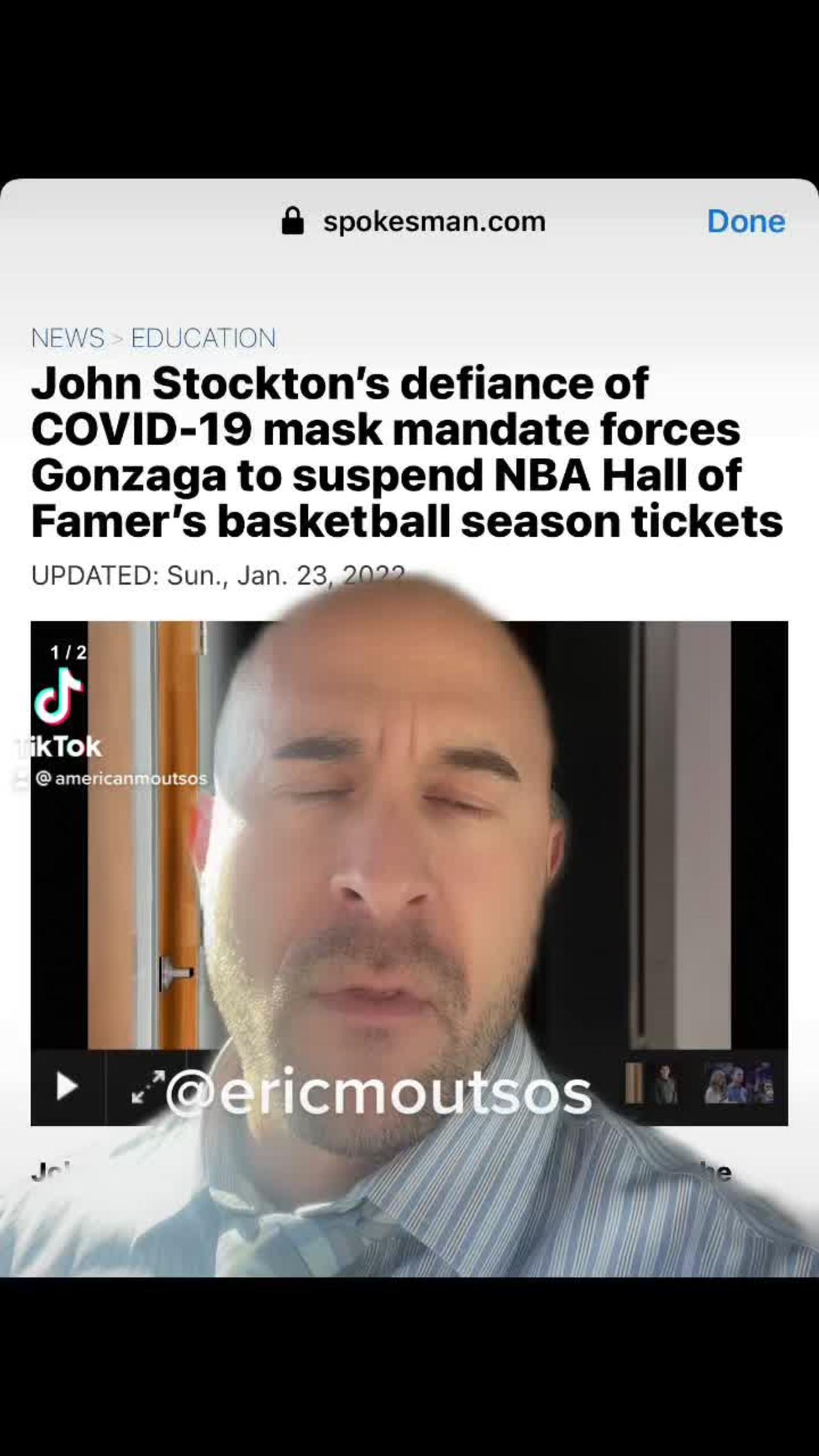 John Stockton’s Season Tickets Suspended over Mask