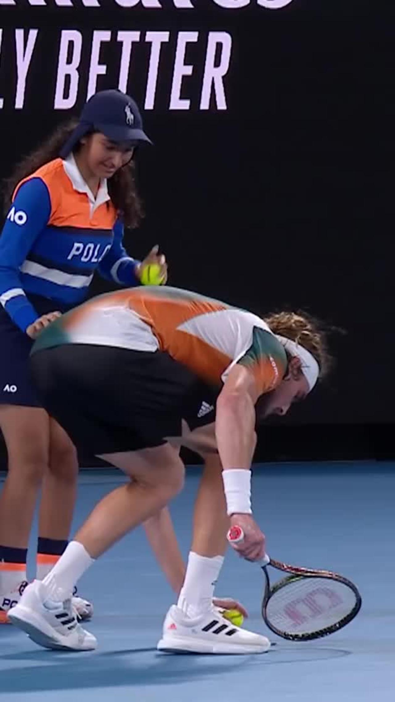 Tsitsipas RESCUES insect for ball kid